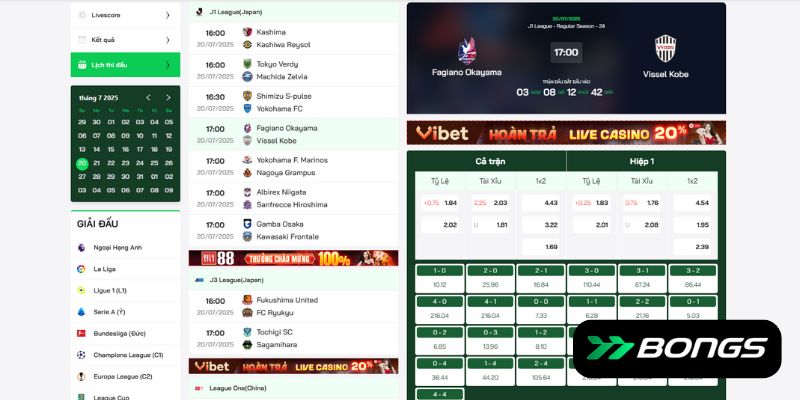 Phân tích kèo nhà cái trận đấu Okayama vs Vissel Kobe cùng 777bongs