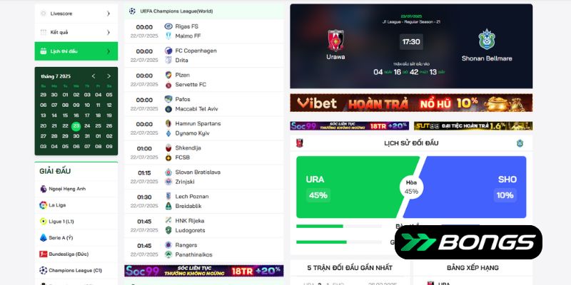 Soi kèo trận Urawa Reds vs Shonan Bellmare 23/7 cùng 777bongs